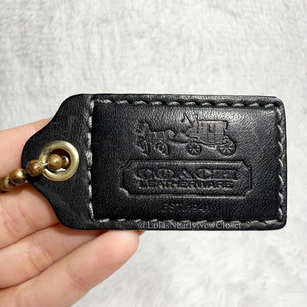 2.5" y2k COACH Leatherware 1941 Fob Bag Charm Hang tag Hangtag
